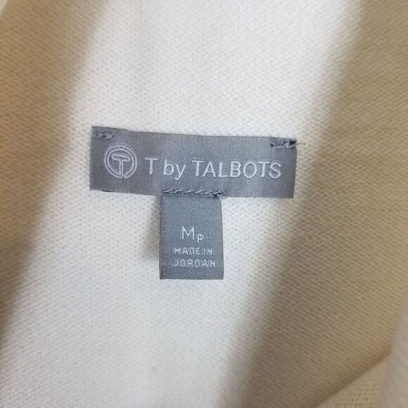 Talbots Women Cowlneck Stripe Tunic Sweater Sz M Petite White Multicolor Stripe - Picture 7 of 8